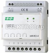 F&F MAX-MR-RO-4 moduł rozszerzeń wyjść przekaźnikowych z wyjściem MODBUS RTU 4-kanałowy styk 4x1Z 16A 4 moduły recenzja