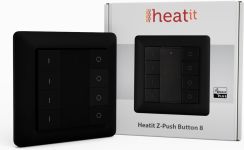 Heatit Z-Push 8x przycisk na ścianę czarny Z-wave recenzja