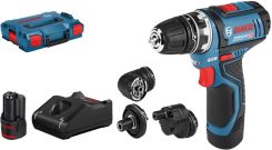 Bosch GSR 12 V-15 FC Professional zestaw walizka + 2 akumulatory + ładowarka + wymienne uchwyty 06019F6000 recenzja